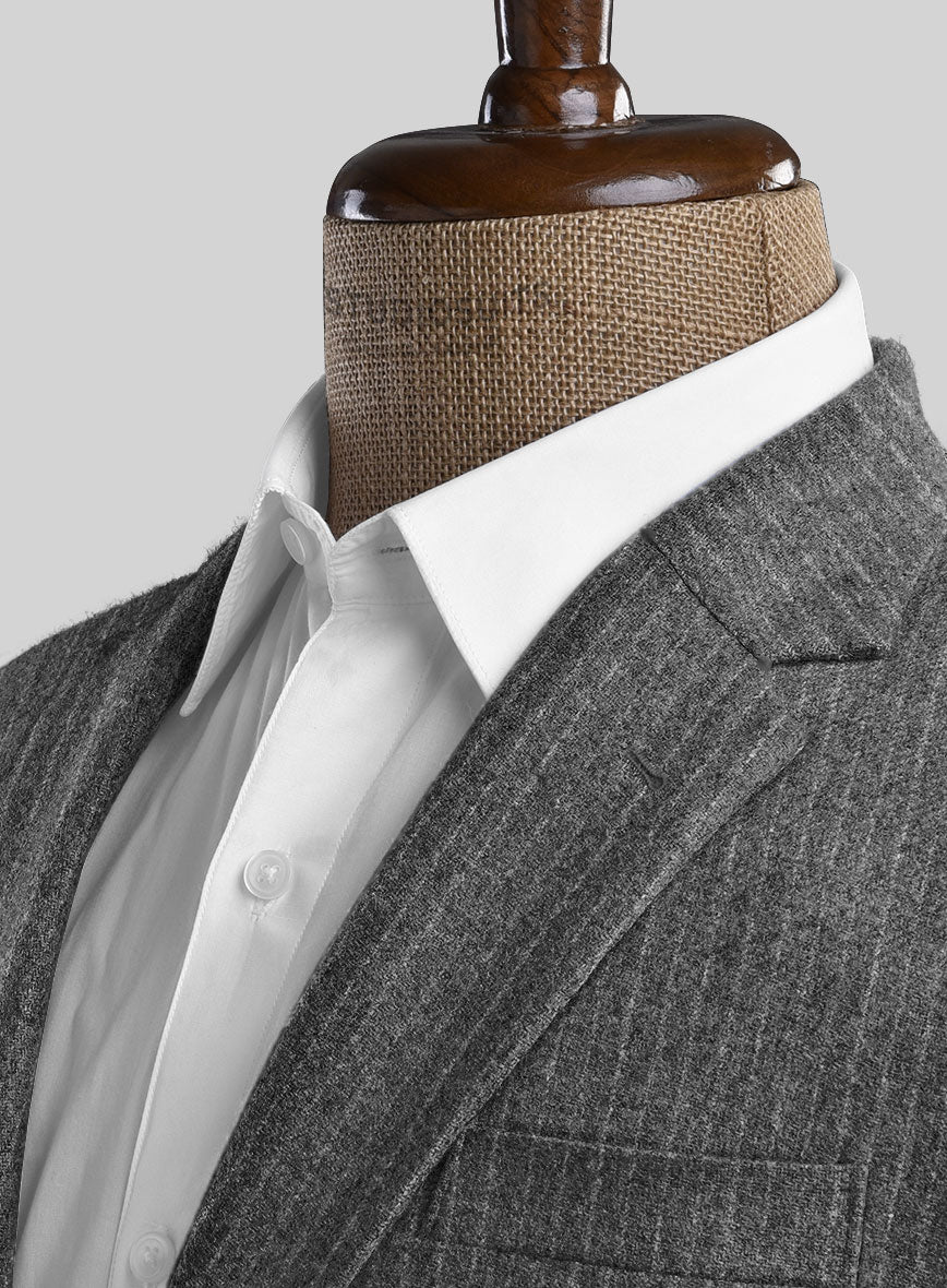 Light Weight Gray Stripe Tweed Jacket - StudioSuits