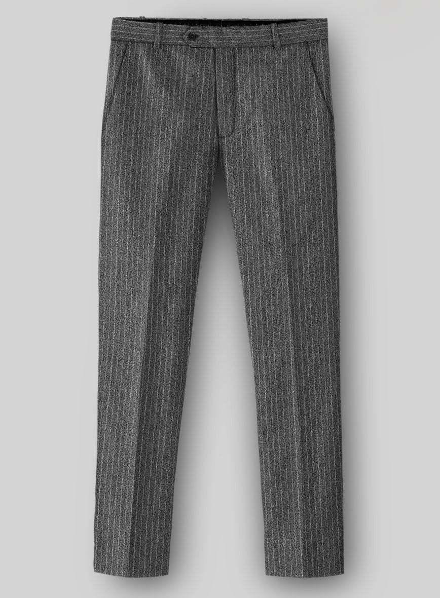 Light Weight Gray Stripe Tweed Pants - StudioSuits