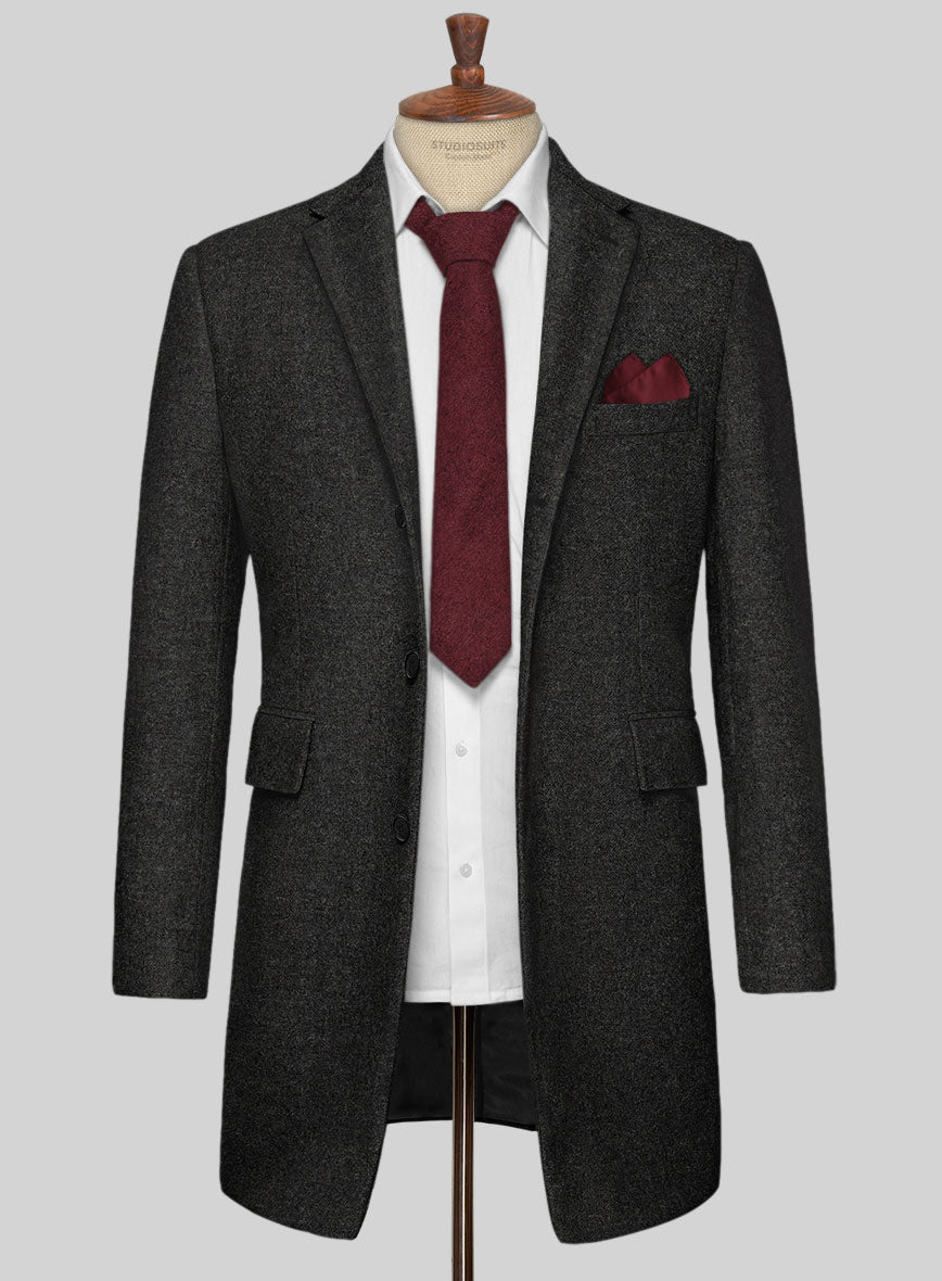 Light Weight Hamburg Charcoal Tweed Overcoat - StudioSuits