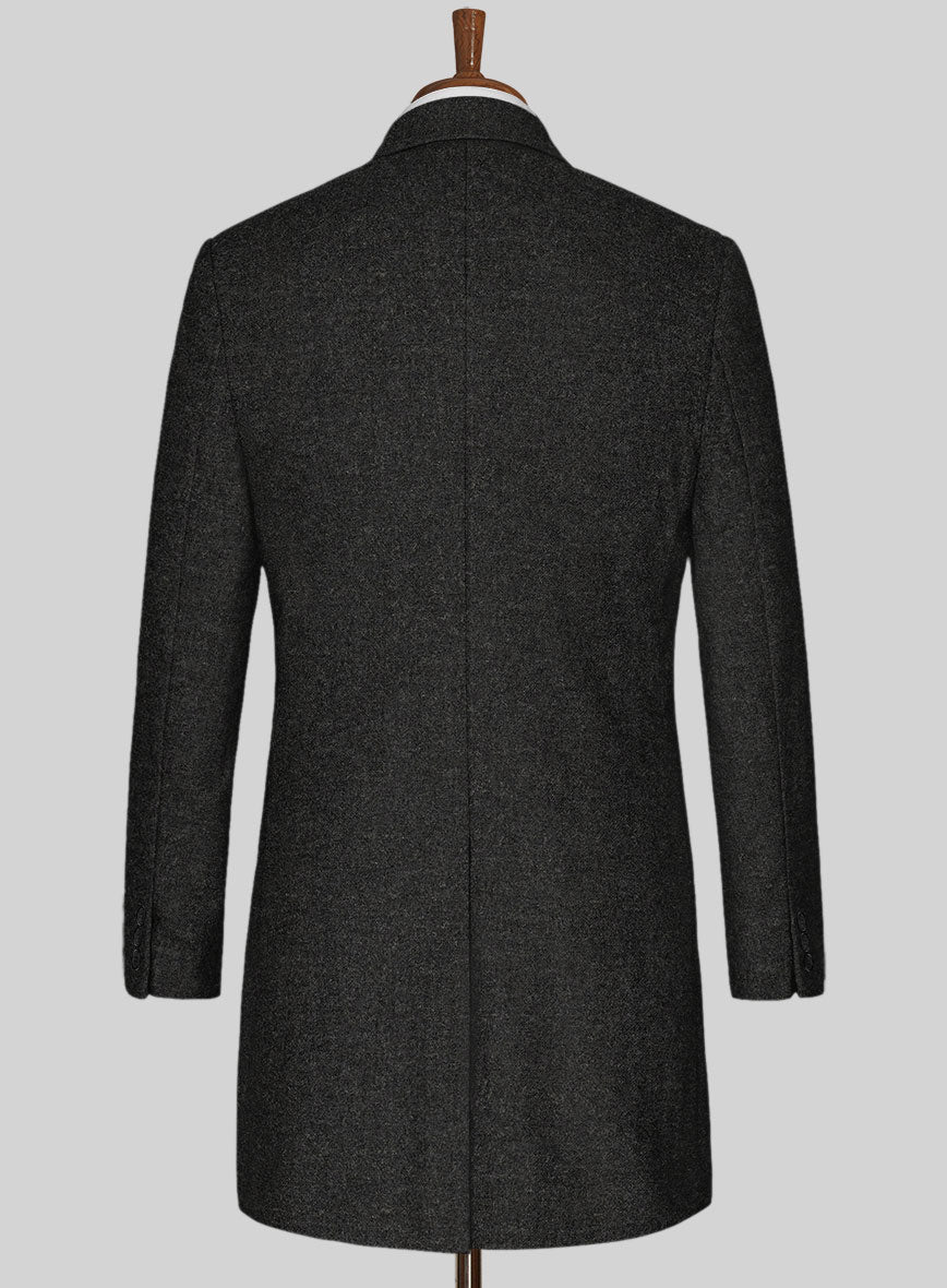 Light Weight Hamburg Charcoal Tweed Overcoat - StudioSuits
