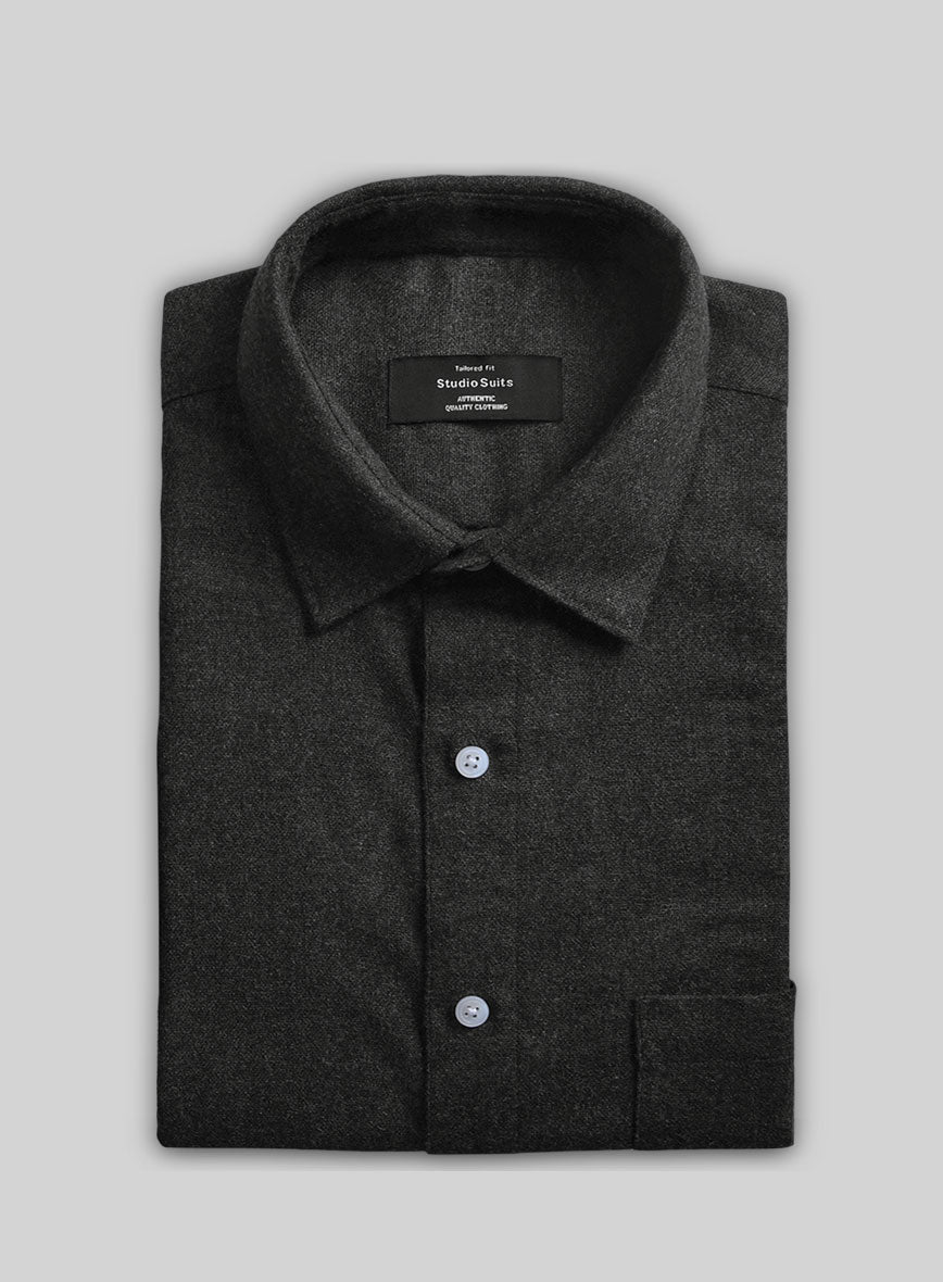 Light Weight Hamburg Charcoal Tweed Shirt - StudioSuits