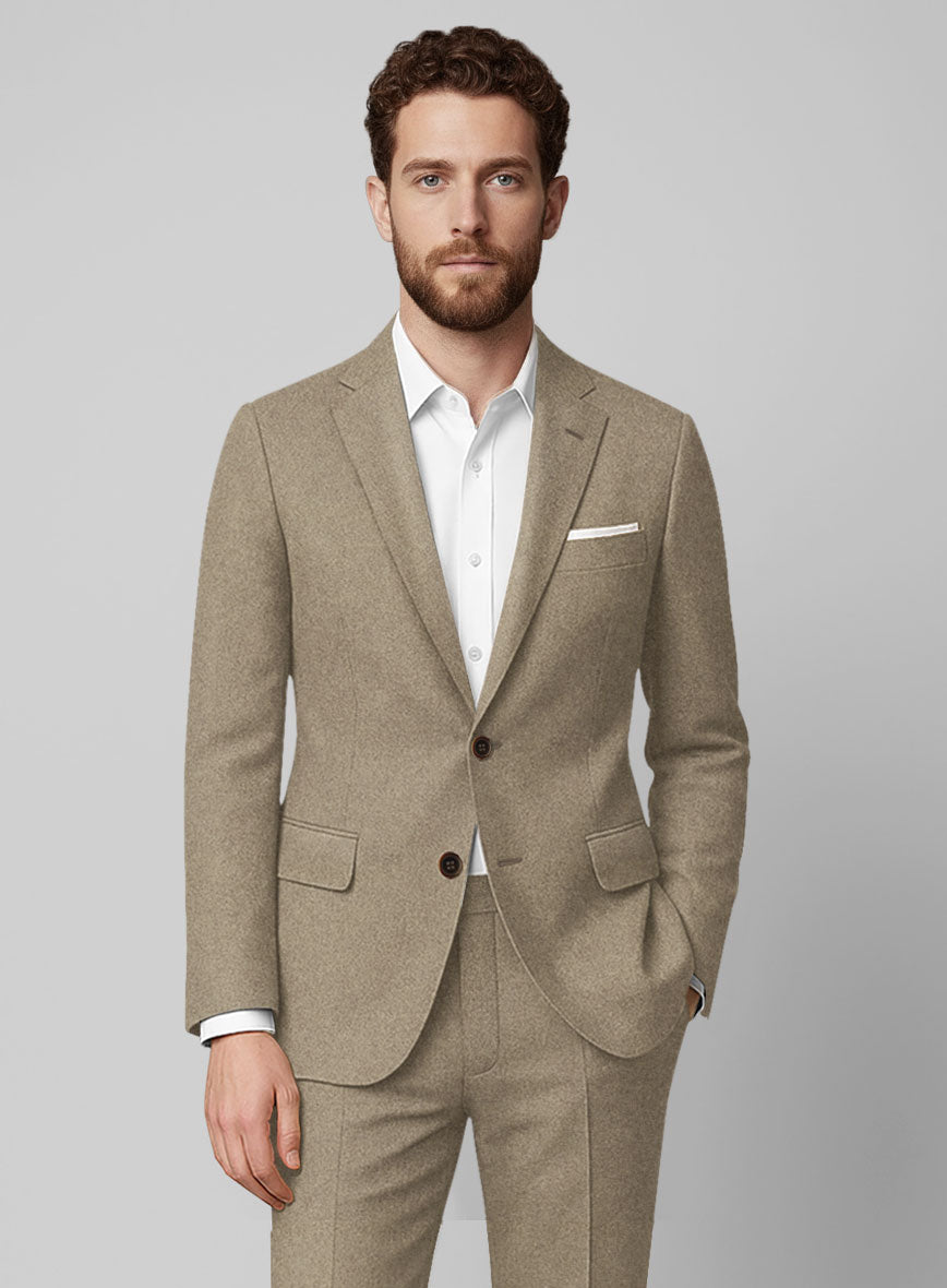 Light Weight Light Brown Tweed Suit - StudioSuits