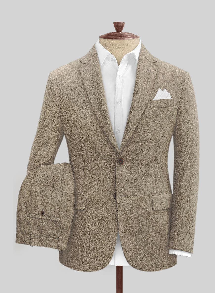 Light Weight Light Brown Tweed Suit - StudioSuits