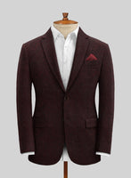 Light Weight Melange Wine Tweed Jacket - StudioSuits