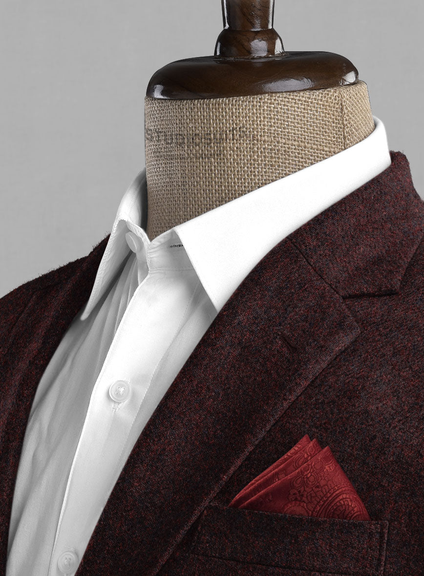 Light Weight Melange Wine Tweed Suit - StudioSuits