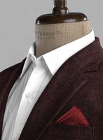 Light Weight Melange Wine Tweed Suit - StudioSuits