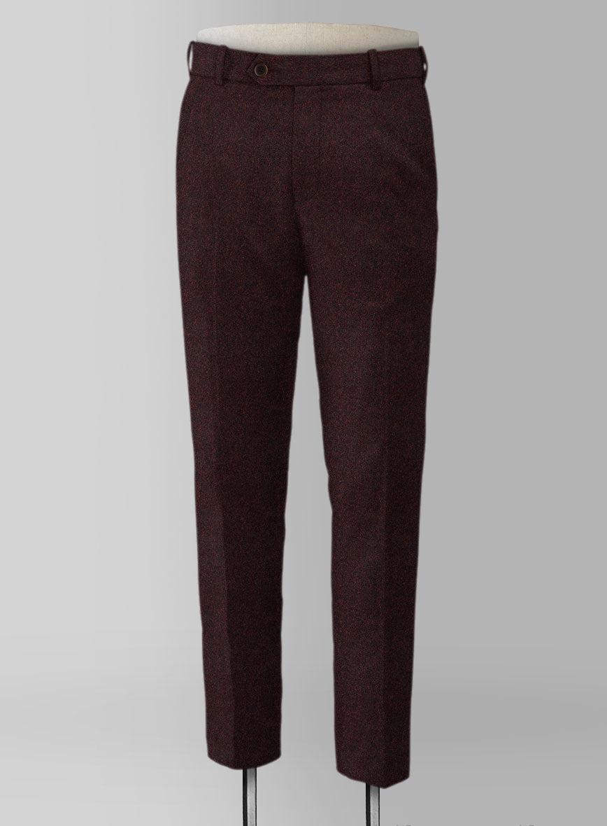 Light Weight Melange Wine Tweed Suit - StudioSuits