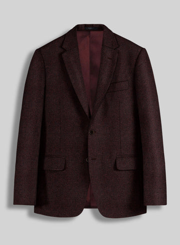 Light Weight Melange Wine Tweed Jacket - StudioSuits