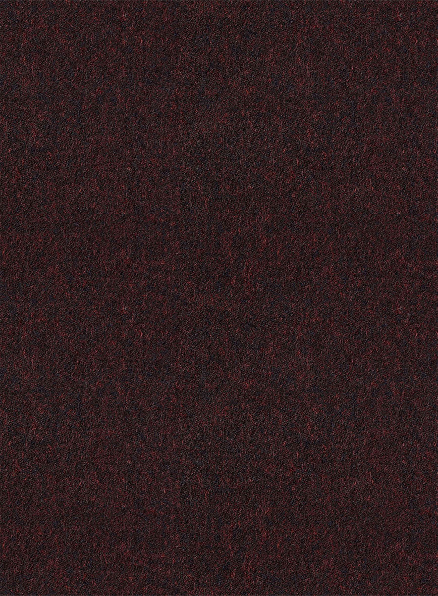 Light Weight Melange Wine Tweed Overcoat - StudioSuits