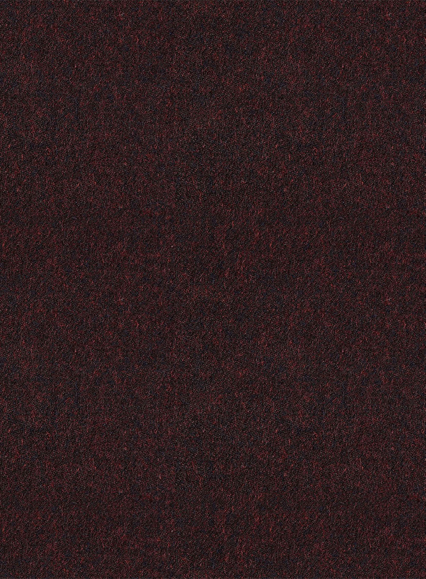 Light Weight Melange Wine Tweed Pants - StudioSuits