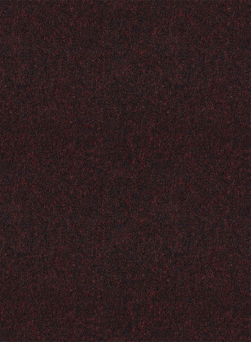 Light Weight Melange Wine Tweed Pea Coat - StudioSuits