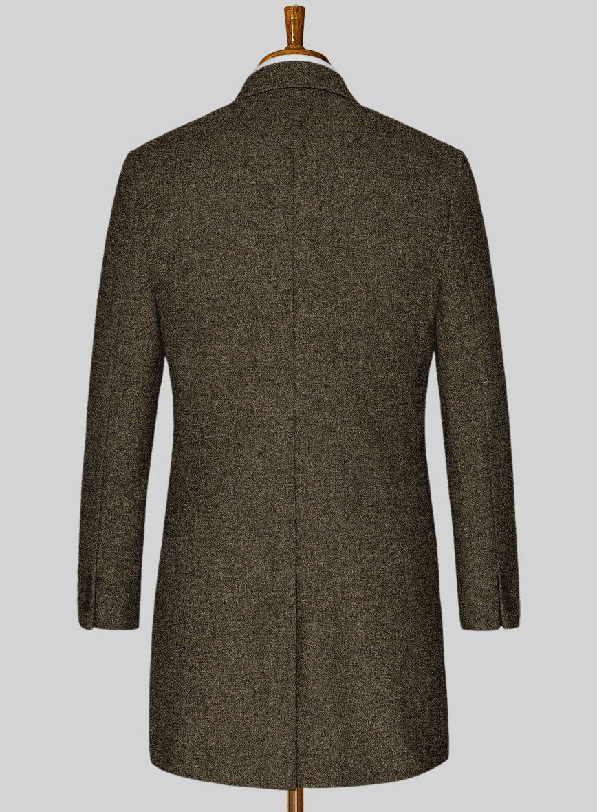 Light Weight Rust Brown Tweed Overcoat - StudioSuits