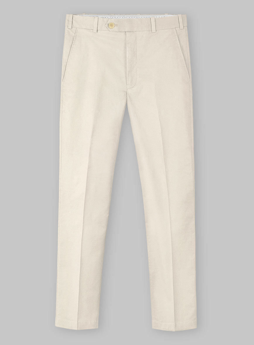 Light Beige Feather Cotton Canvas Stretch Suit - StudioSuits