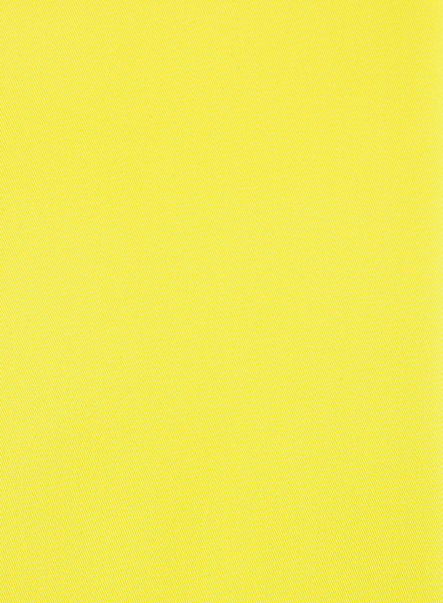 Lime Yellow Napoli Stretch Light Weight Cotton Pants - StudioSuits