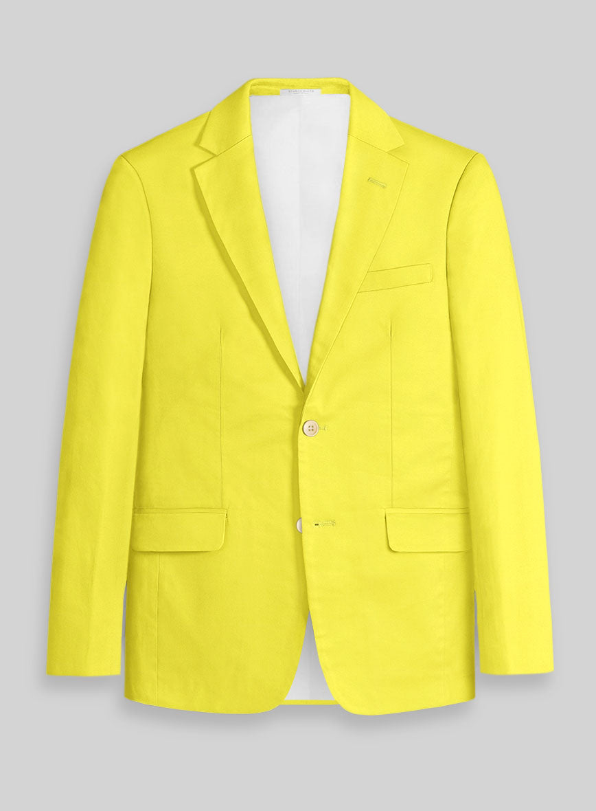 Lime Yellow Napoli Stretch Light Weight Cotton Suit - StudioSuits