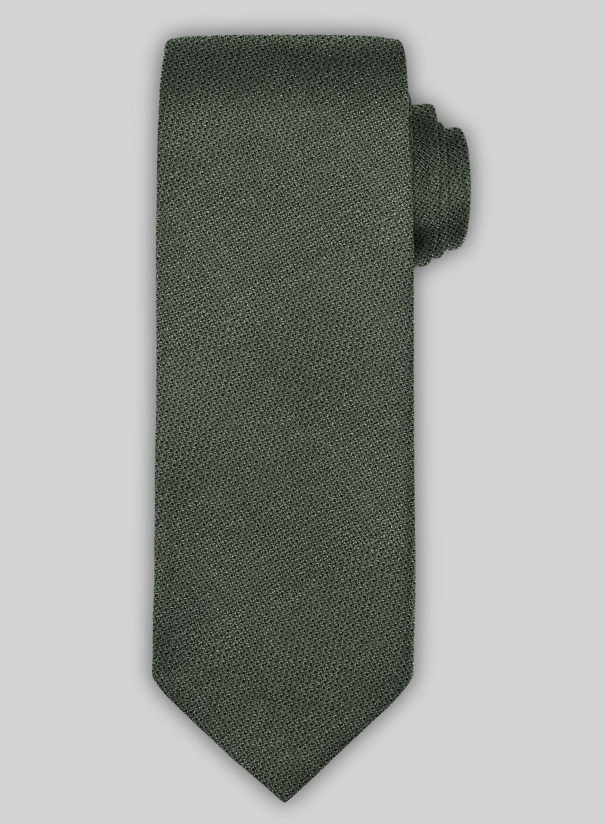 Linen Tie - Italian Prato Green Dobby - StudioSuits