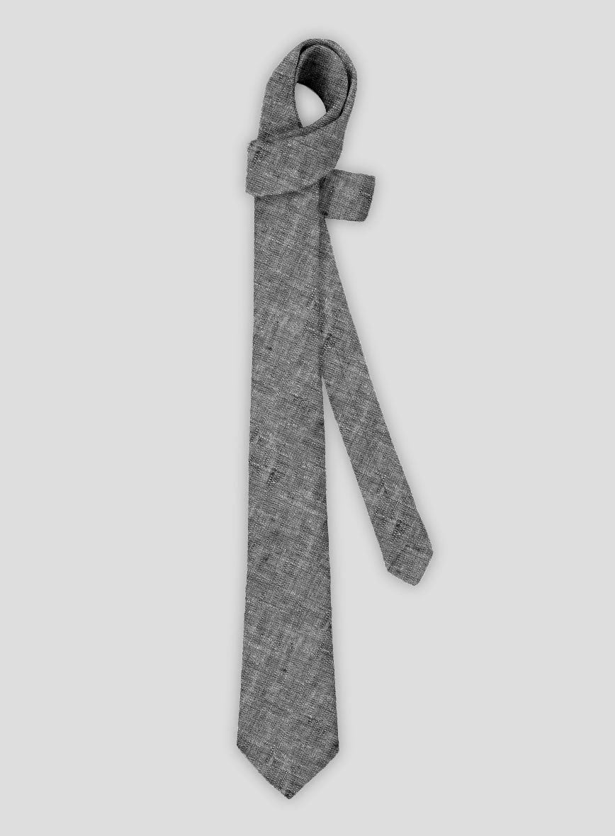 Linen Tie - Chambray Black - StudioSuits