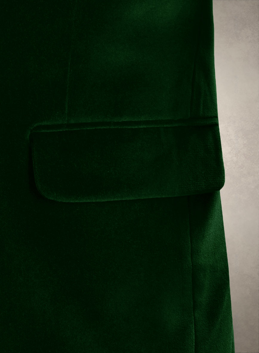Lion Embroidery Green Velvet Blazer