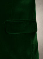 Lion Embroidery Green Velvet Blazer - StudioSuits