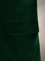 Lion Embroidery Royal Green Velvet Blazer - StudioSuits