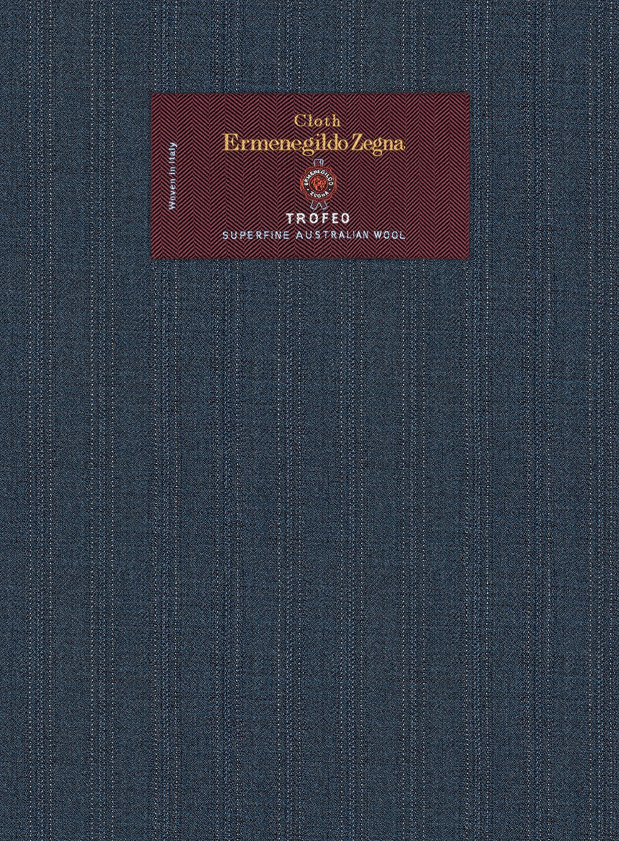 Lanificio Zegna Trofeo Dexi Regal Blue Stripe Wool Suit - StudioSuits