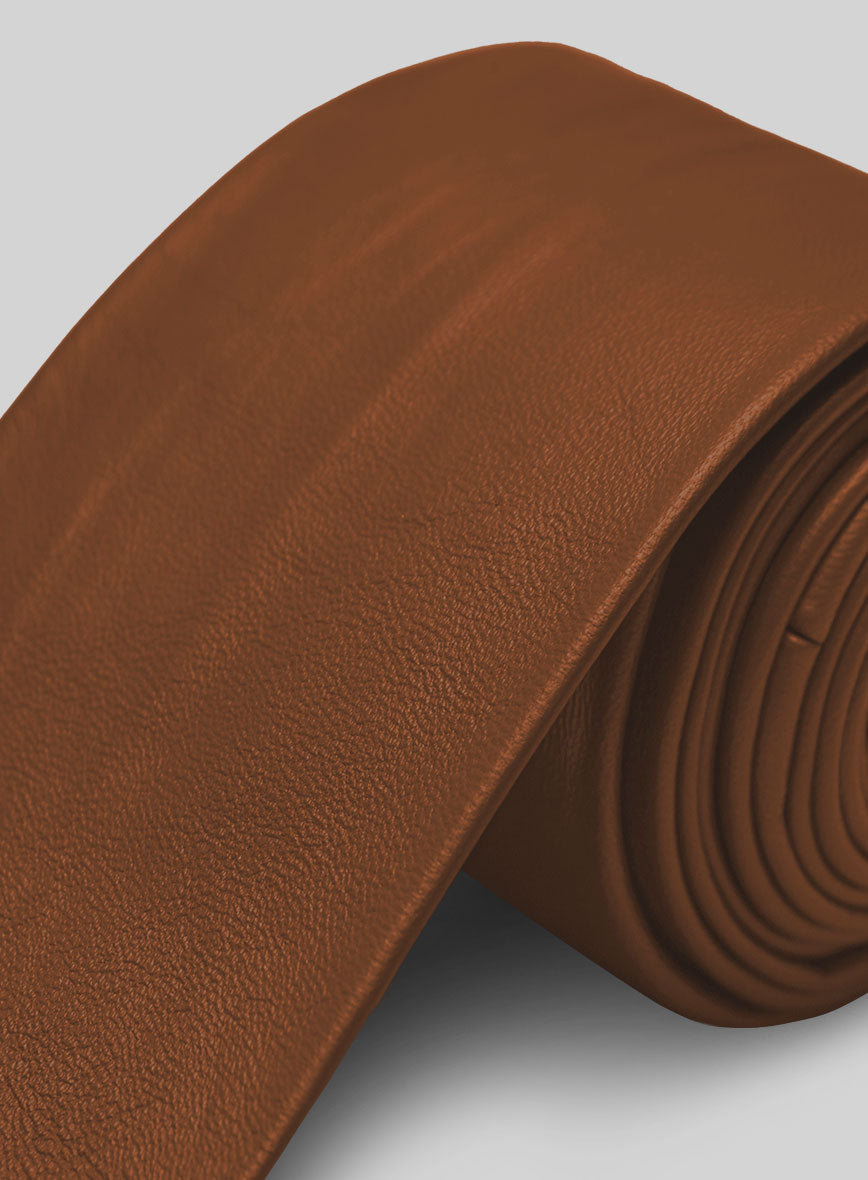 Log Cabin Brown Leather Tie - StudioSuits