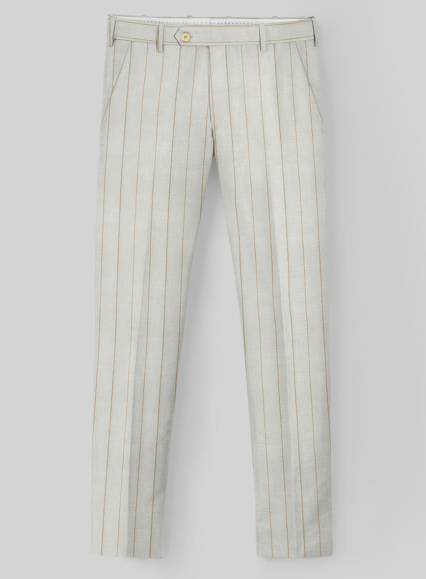 London Loom Stone Fawn Wool Silk Linen Suit - StudioSuits