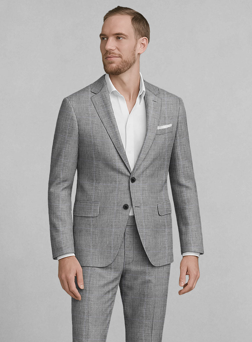 London Loom Avelio Prince of Wales Wool Jacket - StudioSuits