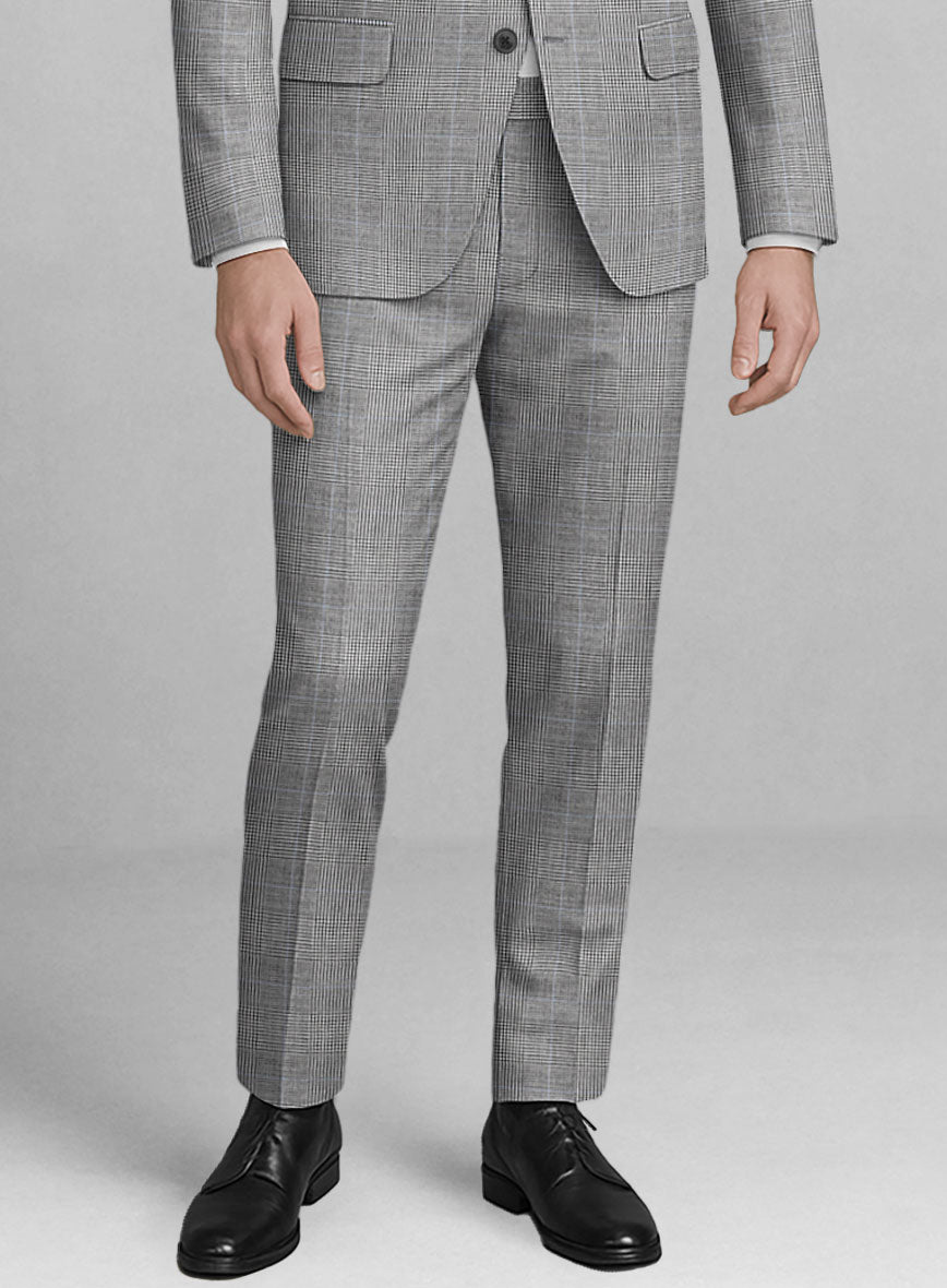 London Loom Avelio Prince of Wales Wool Pants - StudioSuits
