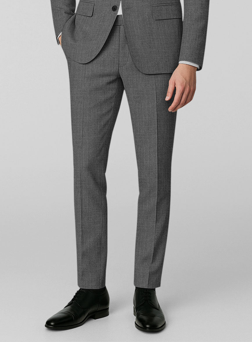 London Loom Bellari Sharkskin Wool Pants - StudioSuits