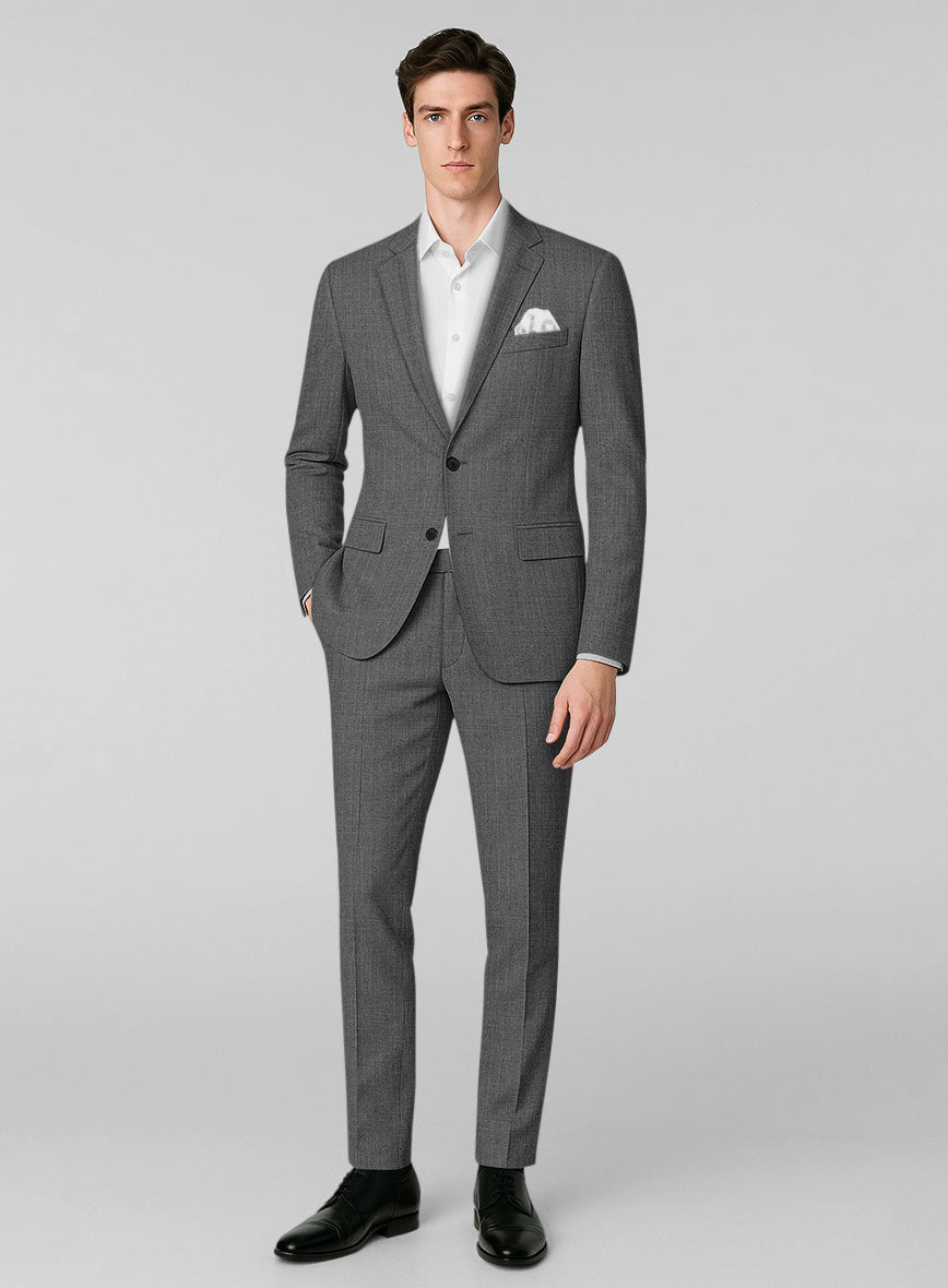 London Loom Bellari Sharkskin Wool Suit - StudioSuits