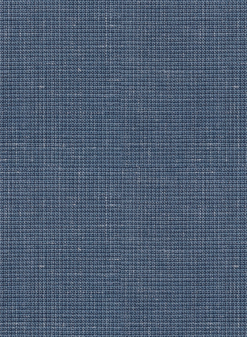 London Loom Blue Abelardo Wool Silk Linen Jacket - StudioSuits