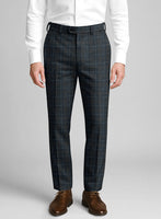 London Loom Blue Check Zervin Wool Pants - StudioSuits