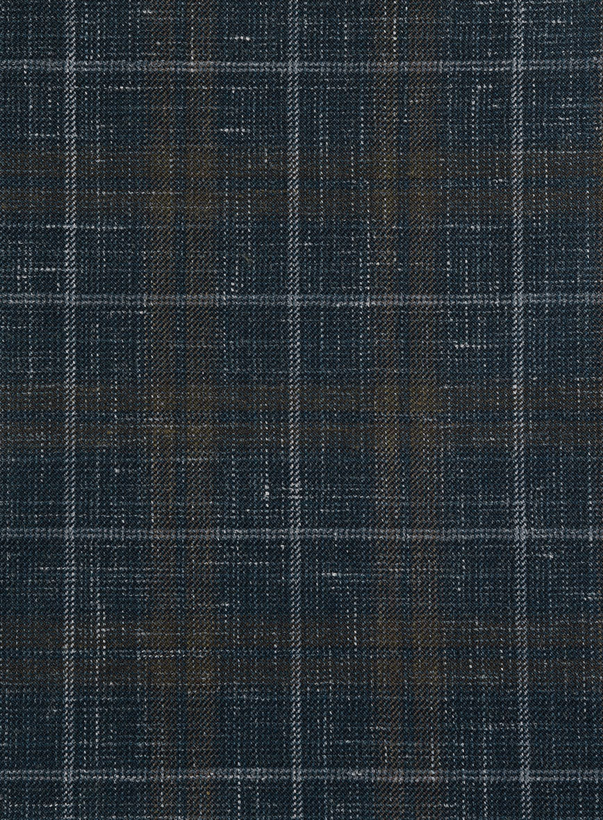 London Loom Blue Check Zervin Wool Pants - StudioSuits