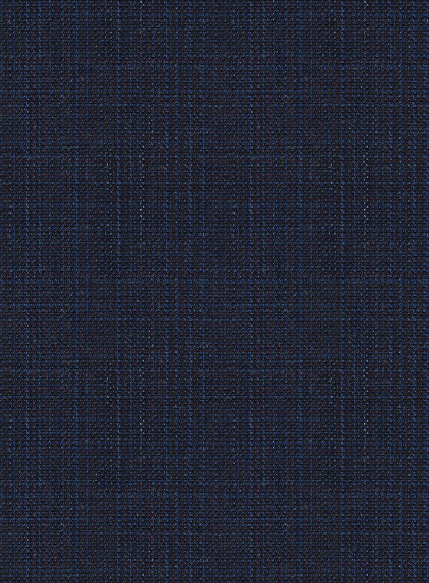 London Loom Blue Ilaria Wool Silk Linen Jacket - StudioSuits