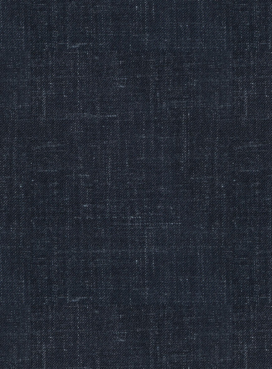 London Loom Blue Twill Wool Silk Linen Suit - StudioSuits