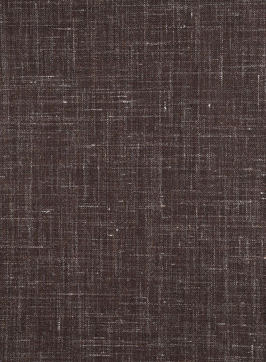 London Loom Brown Gionel Wool Linen Pants - StudioSuits