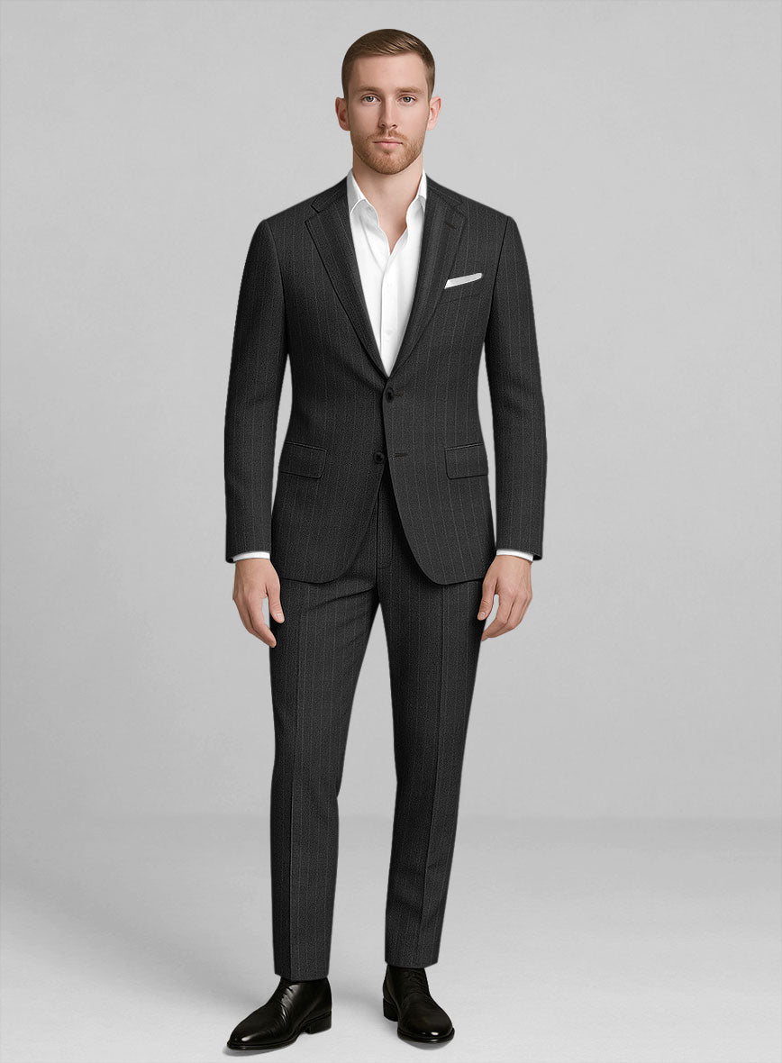 London Loom Caelro Stripe Wool Suit - StudioSuits