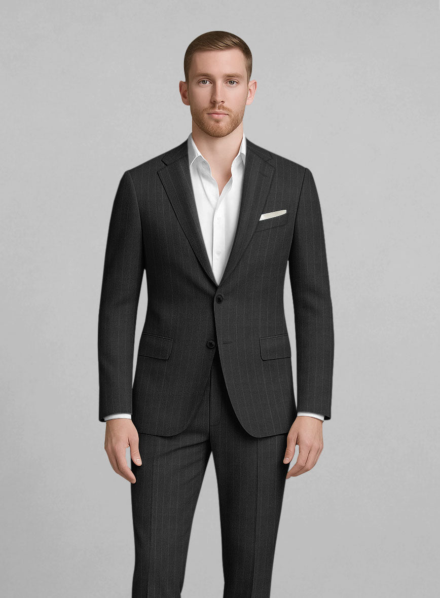 London Loom Caelro Stripe Wool Suit - StudioSuits