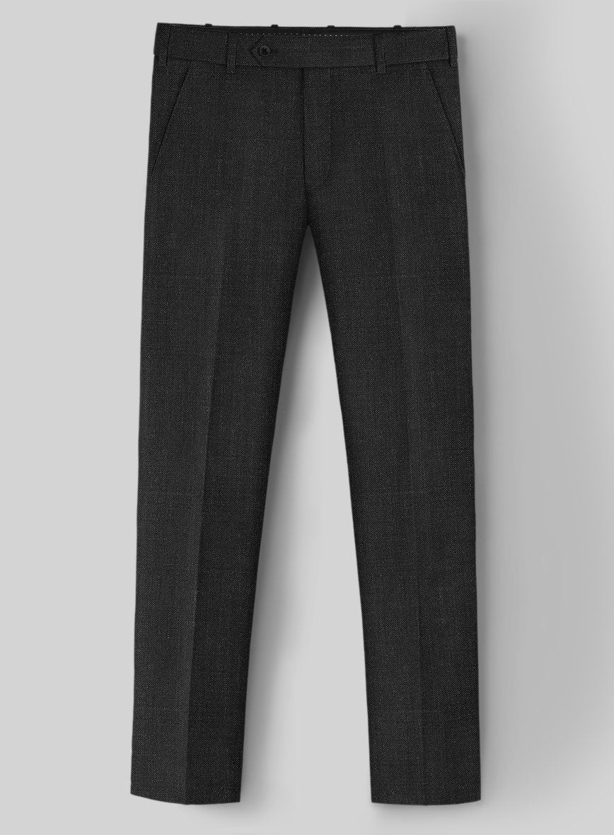 London Loom Corvello Black Wool Wool Pants - StudioSuits