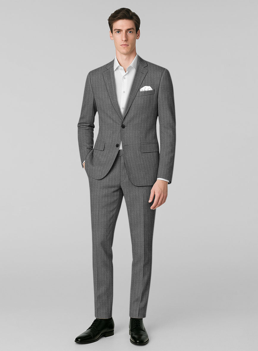 London Loom Dariox Stripe Wool Suit - StudioSuits