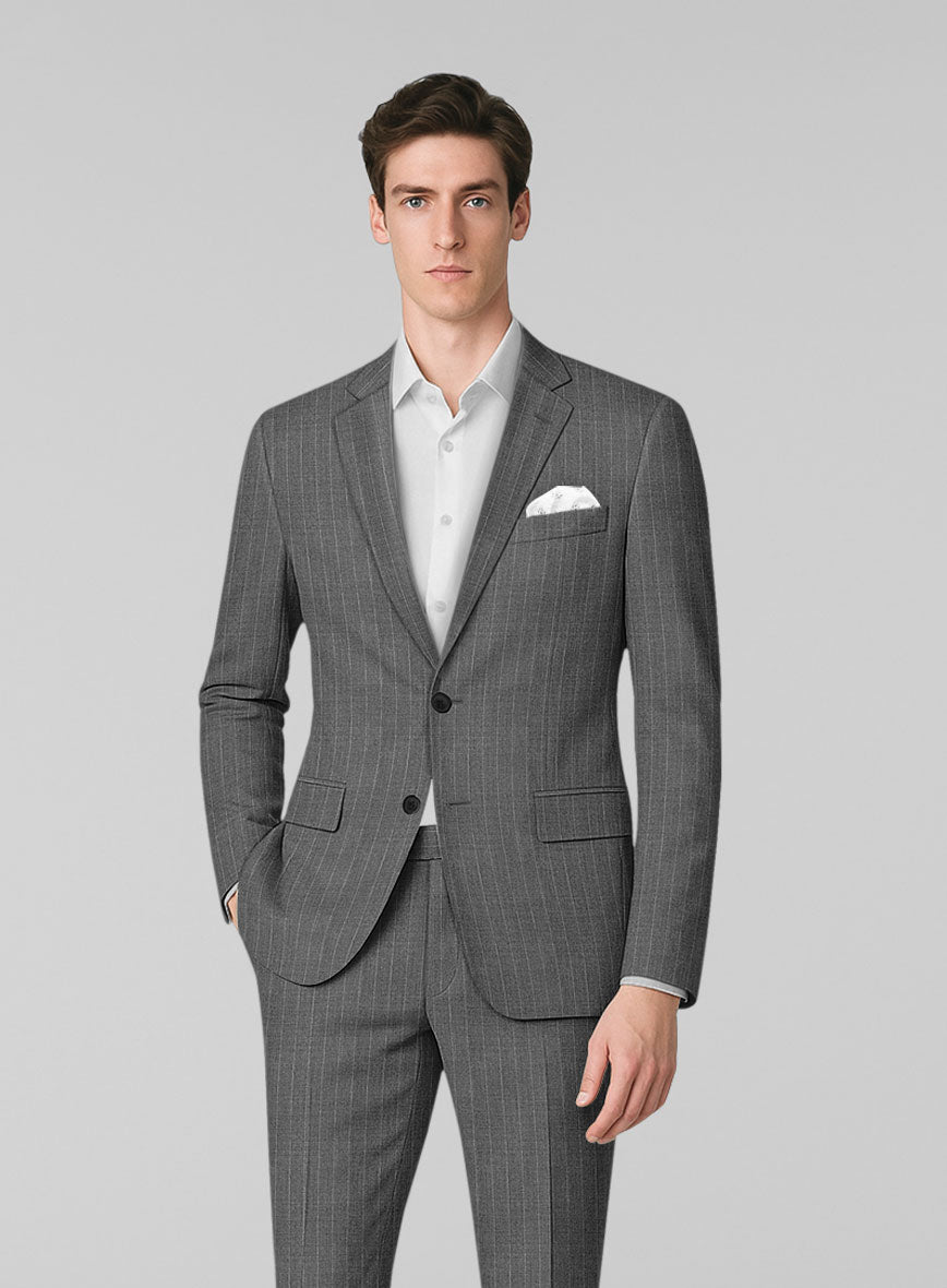 London Loom Dariox Stripe Wool Suit - StudioSuits