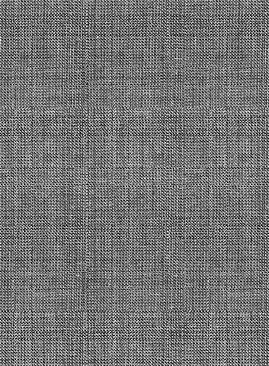 London Loom Gray Bruna Wool Silk Linen Pants - StudioSuits