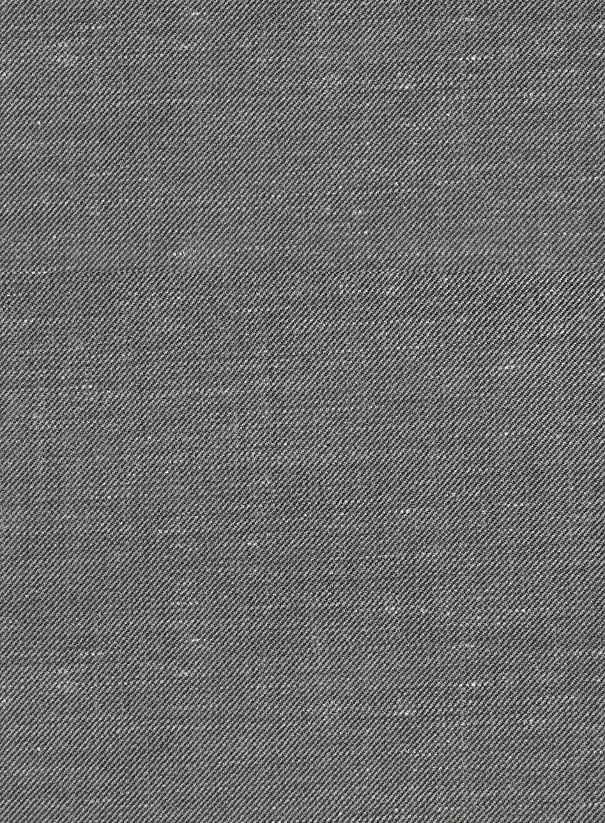 London Loom Gray Twill Wool Silk Linen Suit - StudioSuits