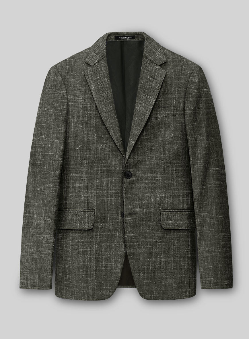 London Loom Green Kaelvo Wool Linen Suit - StudioSuits