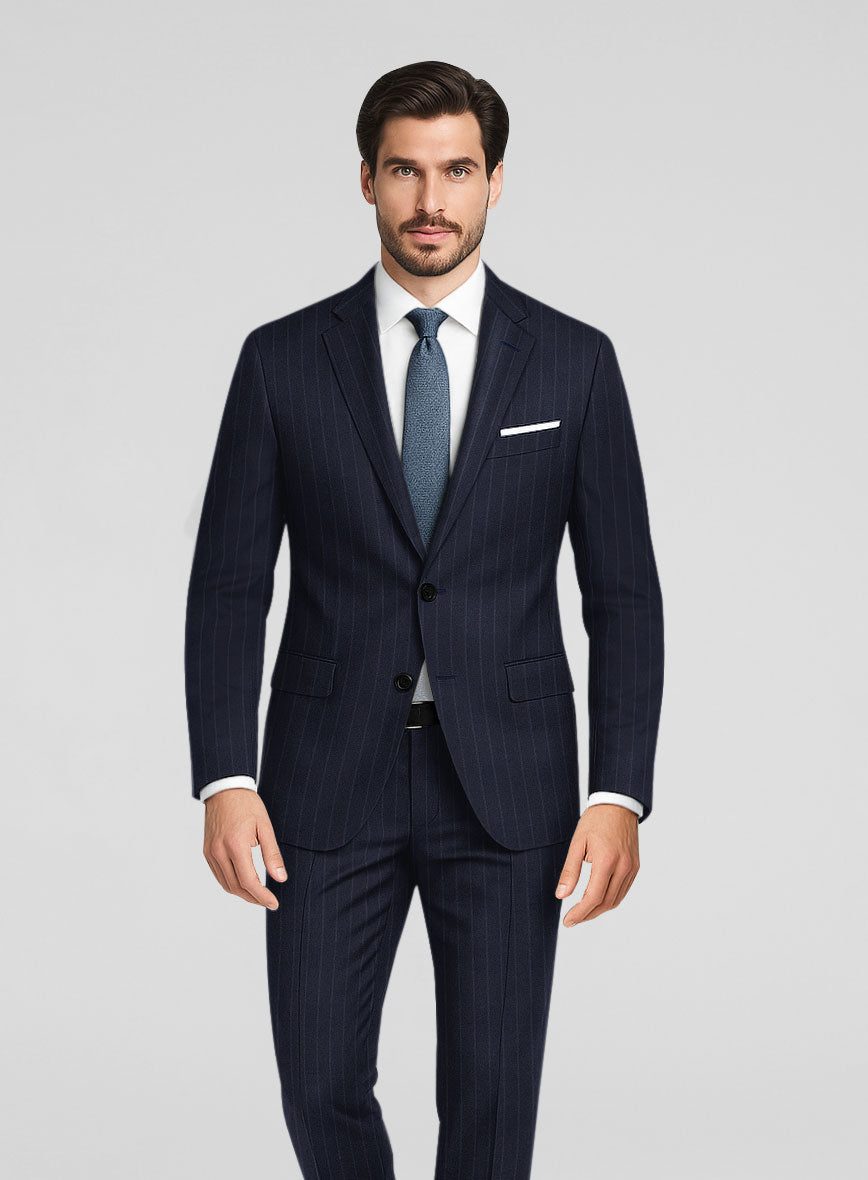London Loom Marzino Stripe Wool Suit - StudioSuits