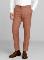 London Loom Orange Rust Travin Wool Linen Pants - StudioSuits