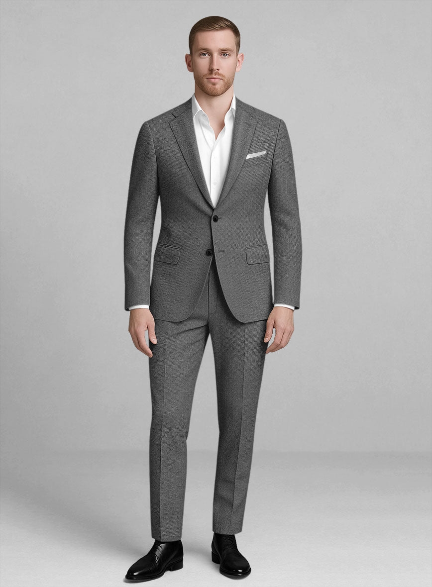 London Loom Orrenzo Birdseye Wool Suit - StudioSuits