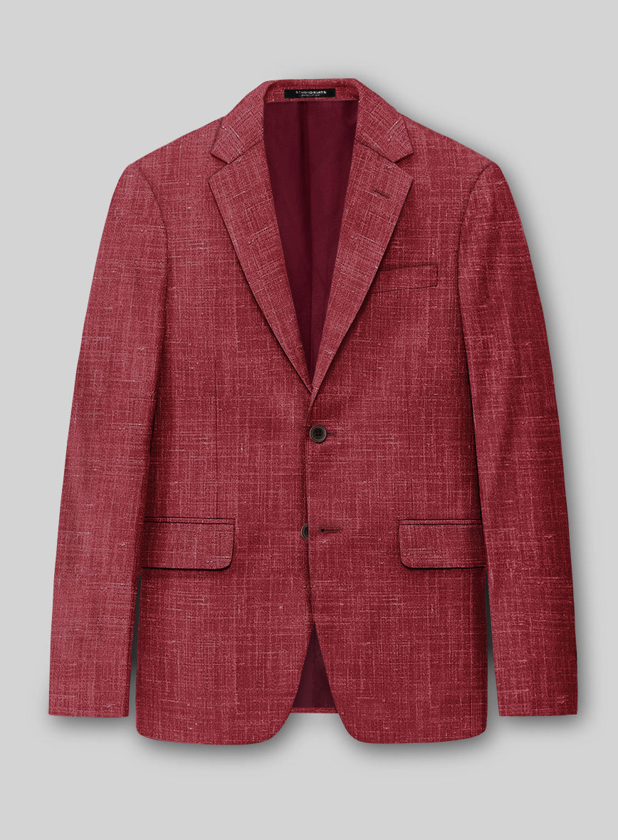 London Loom Red Enravo Wool Linen Suit - StudioSuits