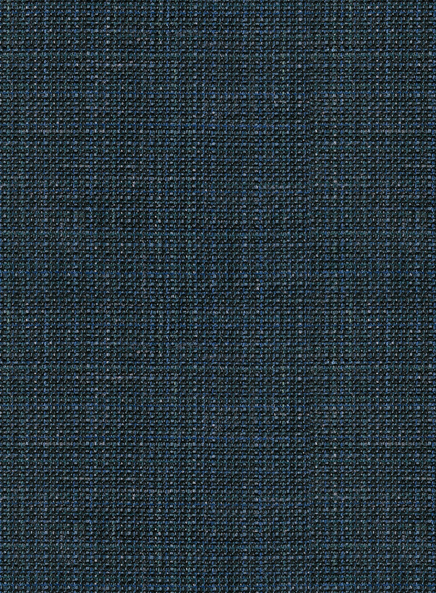 London Loom Teal Blue Ilaria Wool Silk Linen Suit - StudioSuits